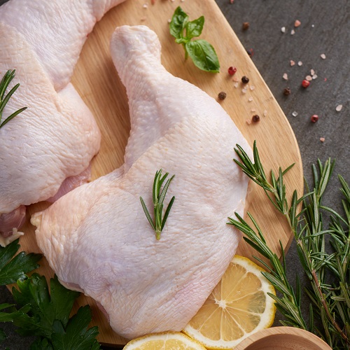 fresh chicken meat portions for cooking and barbecuing with stir